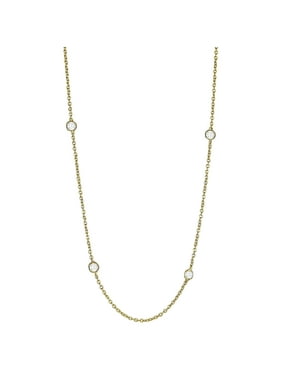 Sterling Silver Yellow Multi Color Cubic Zirconia Cactus 16+2 Necklace